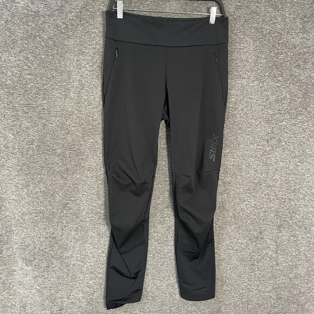 Swix Leggings Womens M Black Softshell Compression Reflective